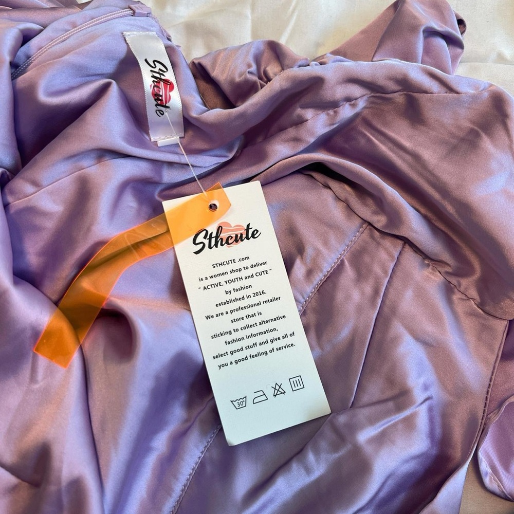 Lavender Ruffle Mini Dress - Picture 2 of 2
